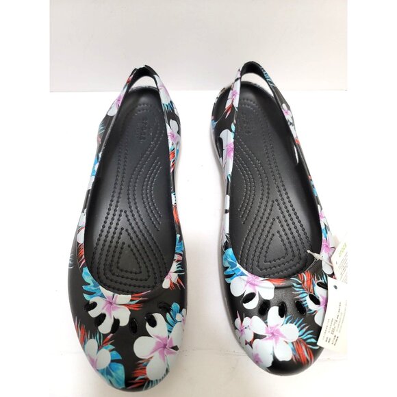 Crocs Women's Kadee II Slingback Flats Floral Print Size 8 - Picture 1 of 9